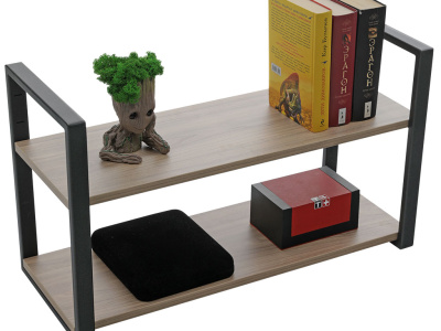 Полка Home-3 вяз натуральный/чёрный